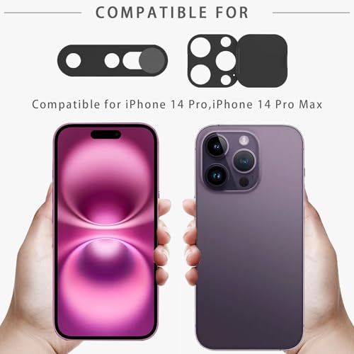Front Camera Cover Compatible for 14 Pro/iPhone 14 Pro Max with Rear Lens Cover,Protect Privacy and Security But Not Affect Facial Recognition（2Pack） - size: 14Pro/X14Pro Max