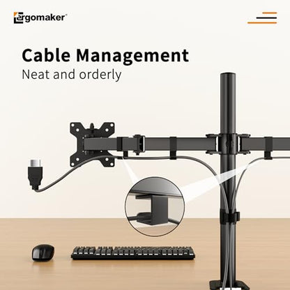 Dual Monitor Stand, Arm Monitor Desk Mount for 13" to 27" 2 Screens, Full Adjustable Height, Tilt Swivel Rotate, Holds 22 lbs per Arm, Easy to Install - size: Dual Up to 27"