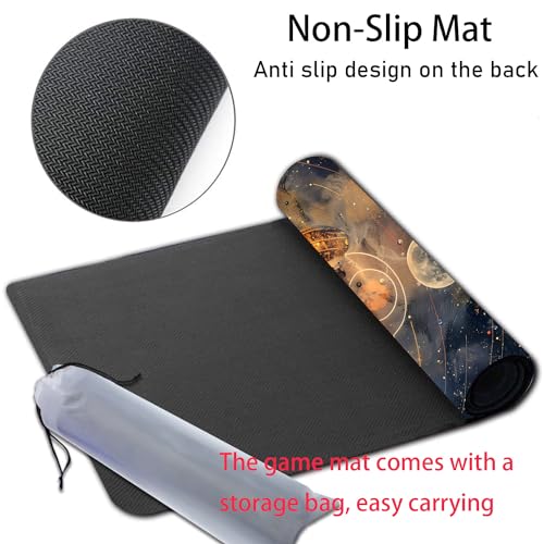 MTG Playmat, Smooth Surface Game Play Pad MTG TCG 24 x 14 inch with Storage Bag, Non-Slip Mouse Pad Card Fighting Game, Selenophora Sibirica - color: Selenophora Sibirica