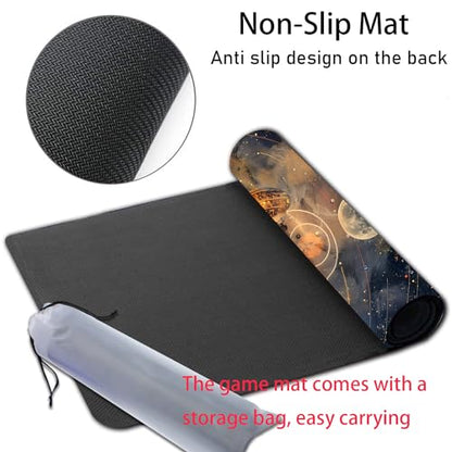 MTG Playmat, Smooth Surface Game Play Pad MTG TCG 24 x 14 inch with Storage Bag, Non-Slip Mouse Pad Card Fighting Game, Selenophora Sibirica - color: Selenophora Sibirica