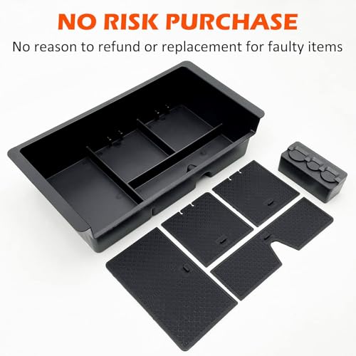 Center Console Organizer Tray Compatible with 2014-2018 GMC Sierra Accessories, (2015-2020) Yukon/Chevy Tahoe Silverado Suburban, Armrest Storage Box Replaces 22817343(Black) - color: Black