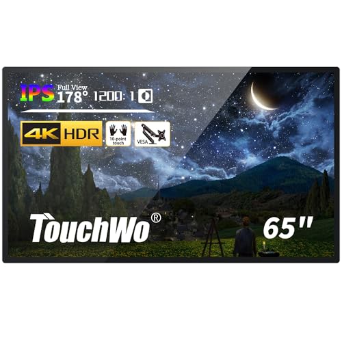 65-inch Interactive Touchscreen Monitor, Electronic Whiteboard Touch Screen with 4K Display, Smart Board for Home Office and Classroom, Bundled Android 12, RAM 4G & ROM 64G - style: Android 12 4G+64G