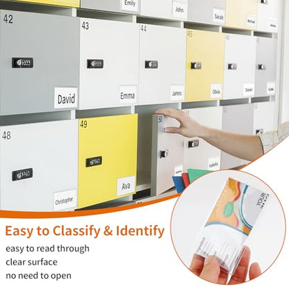 44 Pack Adhesive Pockets, Bin Labels for Storage Bins, Clear Label Holder, Index Card Holder 2x3.5 Inches, Plastic Storage Tote Labels for Organizing Bins Box Drawer - size: 2×3.5 inch