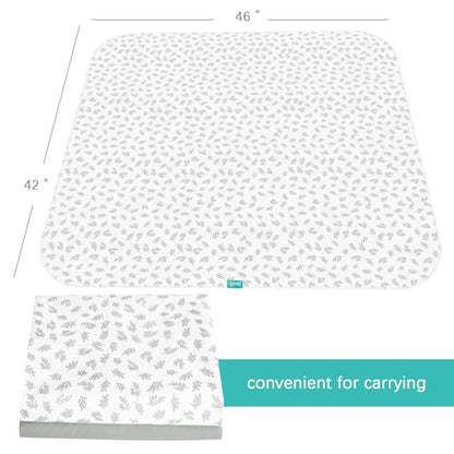 Biloban Baby Splat Mat 2 Pack for Under High Chair & Arts & Crafts & Eating Mess, 46 x 42 Inch Waterproof and Washable Spill Mat, Anti-Slip Floor Protector - color: Grey Leaf