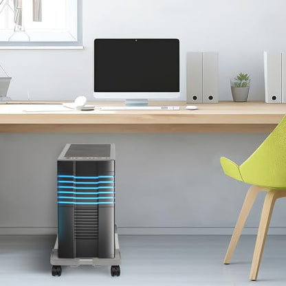 Liitrton Mobile CPU Stand with 4 Locking Casters, Ventilated PC Tower Stand for Floor, Fits Most PC Towers, Office Gamers (Light Grey) - color: Light Grey
