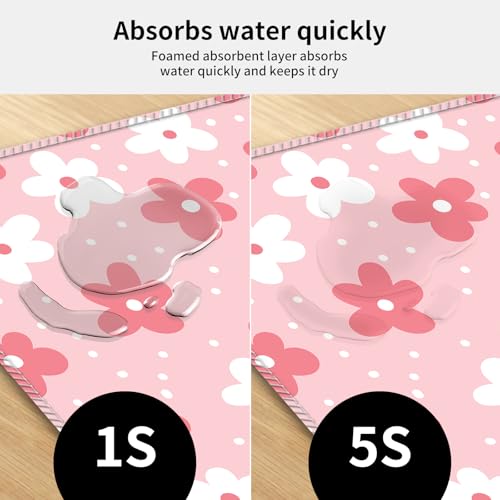 Large Gaming Mouse Pad, Full Keyboard Mat, Long Laptop Mousepad, Computer Mouse Mat for Home and Office, Anti-Slip Rubber Base, 31.5 x 11.5 Inches (Boho Flower) - color: Boho Flower