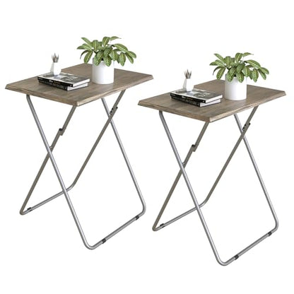 Garden 4 you TV Tray Table TV Dinner Tray with Sturdy MDF Set of 2,Eating Trays for Living Room with No Assembly Required,Small Folding Side Table 15 x 18.9 x 26in (3D,2PCS) - color: 3d, size: 2pcs