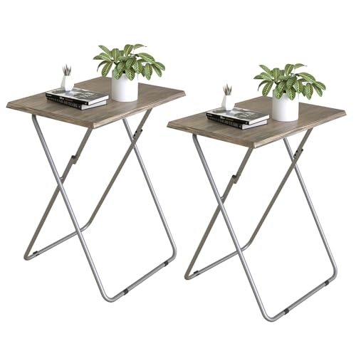 Garden 4 you TV Tray Table TV Dinner Tray with Sturdy MDF Set of 2,Eating Trays for Living Room with No Assembly Required,Small Folding Side Table 15 x 18.9 x 26in (3D,2PCS) - color: 3d, size: 2pcs