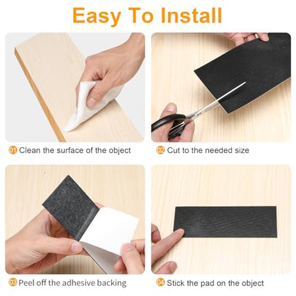 CHUNZEXI Non Slip Furniture Pads, Self Adhesive Rubber Pads with Anti Skid Stickers, Cuttable Rubber Sheet for Furniture and Appliances (4” × 5”) - size: 5x4 inch 6 Rectangular