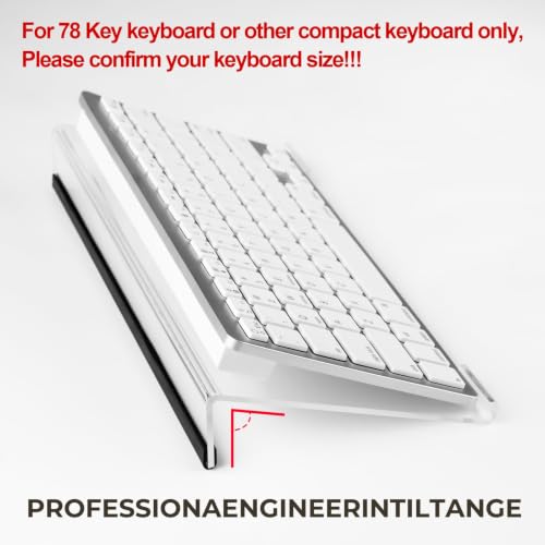 Egchi Small Computer Keyboard Stand, 11.8 x 5.1 Inch- Keyboard Tray for 78 Keys Keyboard, Acrylic Keyboard Riser Lift for Desk, keyboard Holder for Mini Computer Keyboard & Apple Magic Keyboard -Clear - color: Clear 11.8in L* 5.1in W* 1.3in H