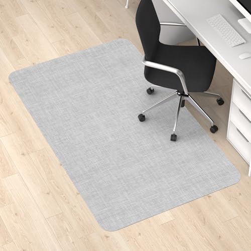 Blvornl Office Chair Mat for Hardwood Floor, 36"x 48" Desk Computer Chair Mat for Hard Wood and Tile Floor, Large Anti-Slip Hard Floor Protector Rolling Chair Mat, PVC Mat Desk Rug Light Grey - color: Light Grey, size: 36" x 48"