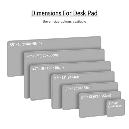 Dual Sided Leather Desk Mat - Waterproof Desk Pad - Ideal for Large Mouse Pad and Desk Mats on Top of Desks (Gray, 33"*13") - color: Gray, size: 33"*13"