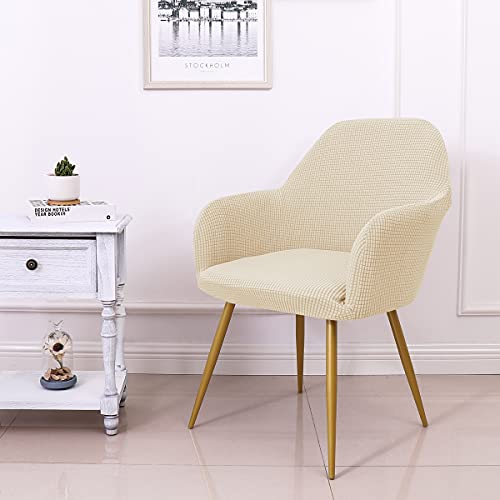 Yonus Dining Room Chair Slipcovers Parsons Chair Covers Sets Armchair Covers Removable Chair Protector Cover Seat Slipcovers for Living Room,ONLY Cover,NO Chair (1, Ivory White) - color: Ivory White, size: 1