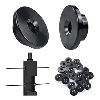 Muzata 20 Pack 1/8" Level Wheel Black Cable Railing Grommets ONLY for Level 1/8" Wire Rope T316 Stainless Steel Protector Sleeves Deck Cable Railing Hardware Kit Metal Posts CR72 - size: 20P, style: Black For Level