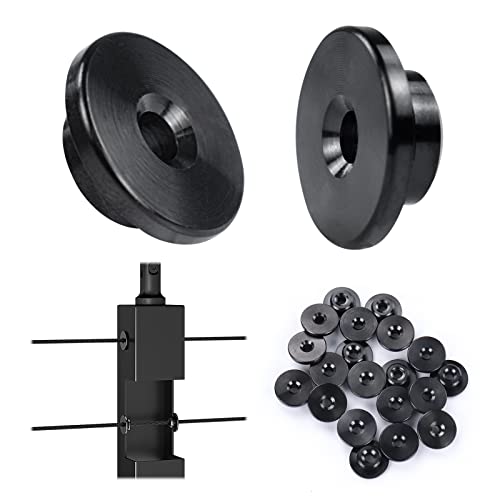 Muzata 40 Pack 1/8" Level Wheel Black Cable Railing Grommets ONLY for Level 1/8" Wire Rope T316 Stainless Steel Protector Sleeves Deck Cable Railing Hardware Kit Metal Posts CR72 - size: 40P, style: Black For Level