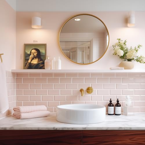 LERVR Wood Framed Funny Mona Lisa Bathroom Wall Art, Whimsical Mona Lisa Toilet Paper Wall Decor, Vintage Parody Bathroom Canvas Print, Humorous Pinching Nose Artwork for Restroom 8x10 Inch - color: MonaLisa, size: 10"L x 8"W