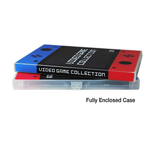 UniKeep Game Case for Nintendo Switch Cartridges - Holds 60 Video Games Securely in Foam | Heavy Duty Compact Travel Storage Binder & Protective Holder Organizer with Snap-Lock Closure - color: red / blue
