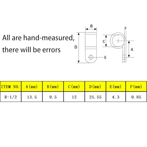 200pcs White Nylon R-Type Cable Clamp Fastener 1/2 Inch Plastic Wire Clips Clamps Fasteners Assortment for Cable Conduit - size: 1/2 INCH 200PCS U-Type