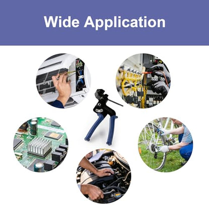 Metal Zip Ties Cutter, Stainless Steel Cable Tie Gun with Tensioning Installation Cutting Tool for Self-Locking Stainless Zip Ties with Free Zip Tie Release Tool, Dual-Hand Operation - style: Dual-Hand Operated