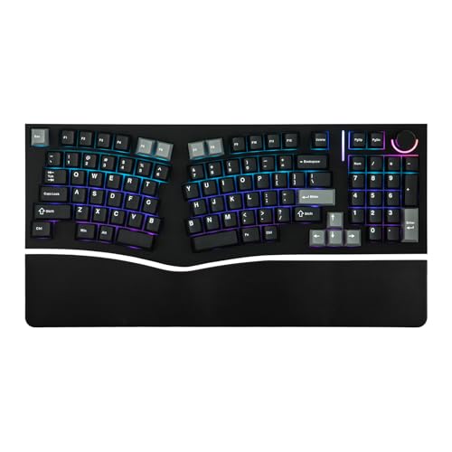 MechLands Feker Alice98 Ergonomic 98 Keys Custom Mechanical Keyboard, VIA Programmable, USB-C Wired Gaming Keyboard, Hot Swappable, 5 Layer Paddings, Control Knob, NKRO, RGB for Win/Mac (Black) - color: Black