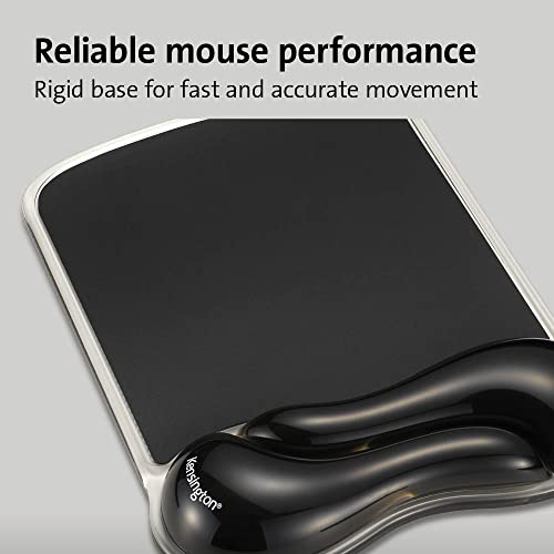 Kensington Duo Gel Wave Mouse Pad & Wrist Rest - Black,Medium (K62413WW) - color: Black, size: 9.6L x 7.6W inches, style: Mouse Pad