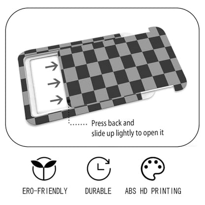 ID Badge Holder with Lanyard Fashionable ID Card Holders with Retractable Lanyards Soft Fiber Metal Clip Sturdy Buckle for Key Wallet Work Nurse Teacher (Cute Grey Checkerboard) - color: Cute Grey Checkerboard