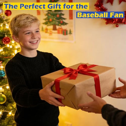 Baseball Ring Display Case - Solid Wood Wall Mounted Baseball Holder for Balls, Championship Rings, Medals & Trophies - Perfect Baseball Fan Gift (Black)