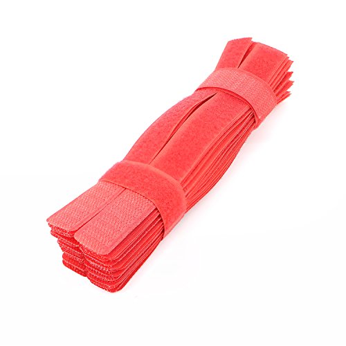 50pcs Cable Ties Reusable Fastening Wire Organizer Cord Rope Holder 7 Inch (Red) - color: Red