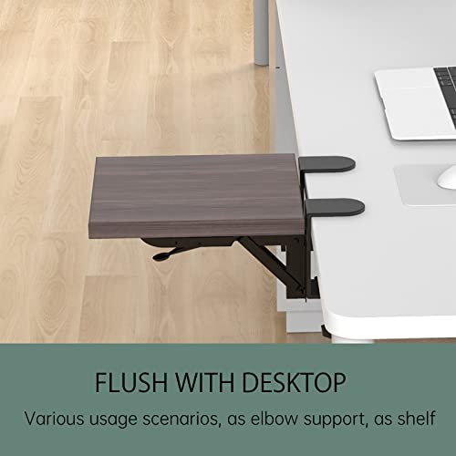 OUGIC Computer Armrest, Adjustable Computer Desk Armrest Stand, Ergonomic Rotating Armrest Bracket for Table, Desk, Chair, Desk, 24 cm x 23 cm - color: Walnut, size: 24cm*23cm