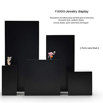 Oirlv Solid Wood Minimalism Style Jewelry Display Stand Showcase Jewelry Organizer Black Square Holder (SM05305) - color: SM05305