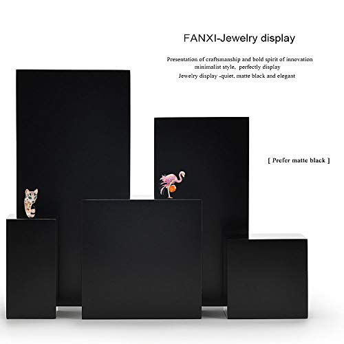 Oirlv Solid Wood Minimalism Style Jewelry Display Stand Showcase Jewelry Organizer Black Square Holder (SM05302) - color: SM05302