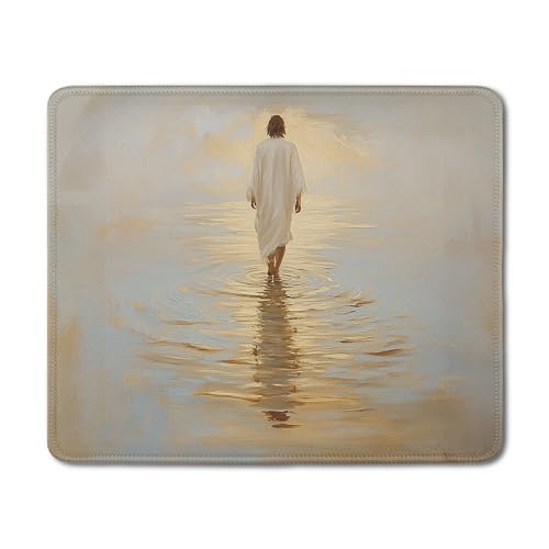 Christian Jesus Walking on the Water Mouse Pad, Christian Jesus Gifts Mouse Pads Mousepad for Desk Office Computers Laptop, Religious Office Supplies Desk Accessories, 9.5x7.9 Inch - color: 13Child, size: 9.5x7.9