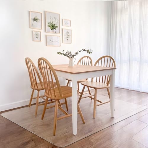 Azadx Office Chair Mat for Hardwood Floor, 57"x84" Clear Desk Chair Mat for Hardwood Floor Large Protector Floor Mat for Dining Room, Easy Glide Rolling Plastic Floor Mat, Chair Mats for Living Room - size: 57 x 84'' Rectangle