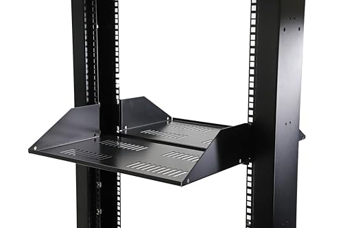 Aeons 2U 19-inch Universal Server Shelf Rack Mount Vented Cantilever Center Mount Shelf 15" Deep, Fixed Server Rack Cabinet Shelf Black - style: 2U-15" Vented