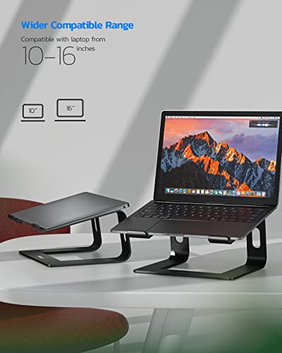 Nulaxy Laptop Stand, Ergonomic Aluminum Laptop Computer Stand, Detachable Laptop Riser Notebook Holder Stand Compatible with MacBook Air Pro, Dell XPS, HP, Lenovo More 10-15.6” Laptops - color: C-Black
