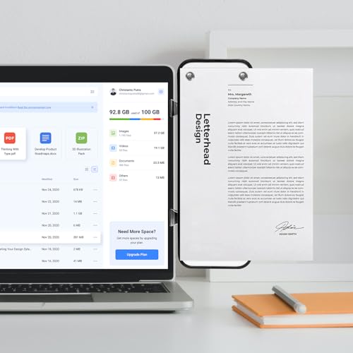 Removable Laptop and Monitor Memo Board,Dry Erase Whiteboard with Brackets, 4 Magnets and Marker,Document Holder for Typing, Paper Holder Stand, and Monitor Sticky Note Holder,Office Desk Accessories