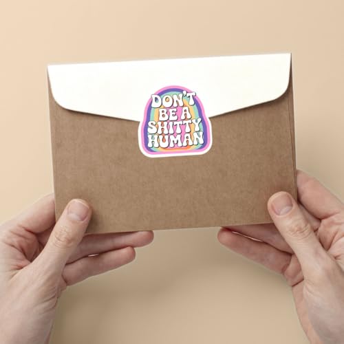 3PCS Don’t Be a Shitty Human Stickers Pack, Retro Rainbow Positive Reminder Quote for Teens & Adults, Stickers Die-Cut Waterproof for Laptop, Water Bottle, Phone, Window, Helmet - size: 3 Inch FBA