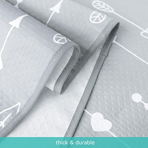 Splat Mat 2 Pack for Under High Chair & Arts & Crafts & Eating Mess, Waterproof Baby Playtime Anti-Slip High Chair Mat for Floor or Table, Reusable & Portable Splash Mat for Under High Chair 42”×46” - color: Grey Arrow