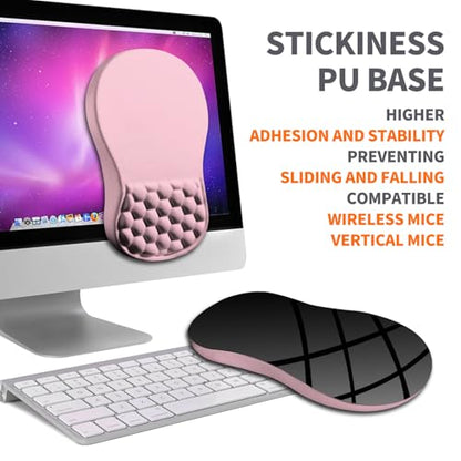 Ergonomic Joint Wrist Support Mouse Pad with Memory Foam Cushion Massage Bump, Carpal Tunnel Pain Relief Mousepad Slope Design for Wrist Rest, 11.8x7.9 in, Thistle - color: Thistle