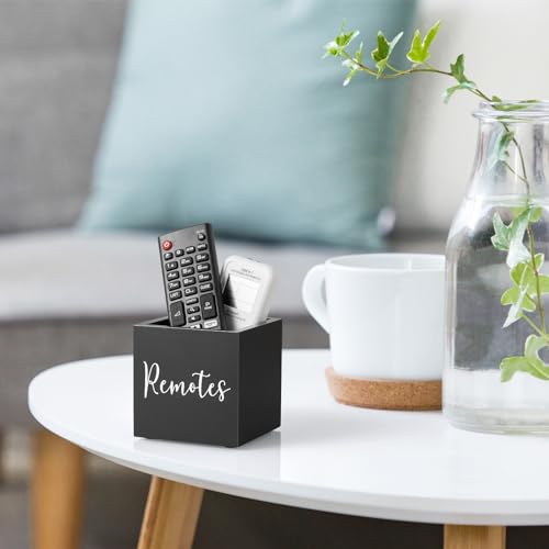 DRASTAR Remote Control Holder, Wood TV Remote Holder, Remote Storage Caddy, Remote Control Organizer (Black, 1 Slot) - color: Black, size: 1 Slot
