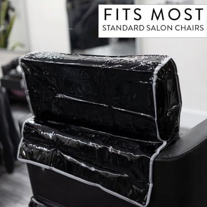 Betty Dain Salon Chair Cover 3 Pack, Protects Spa/Salon Chair Upholstery from Stains, Chemicals, Moisture, and Wear, Round, One Size Fits Most, Durable Vinyl, Black - size: 3 Pack, style: Round