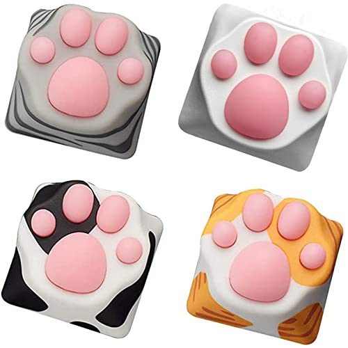 SYA ZOMOPLUS Cute Keycaps,Novelty Cat-Claws Keycap 3D Model OEM Profile Keyboard Keycaps Squishy-Paws Custom Key Caps for Cherry MX Switches Mechanical Gaming Keyboard ESC-Key Keycap(4 Keycaps) - color: 4 Keycaps
