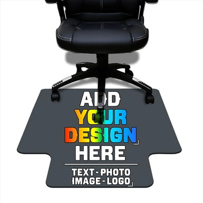 Custom Gaming Chair Mat, Personalized Office Chair Mats with Your Text Photo Image Logo, Customized Desk Chair Mats 30 x 48 in, Multi-Purpose Chair Carpet for Office Home, Darkgray - color: Darkgray, size: 30"x 48"