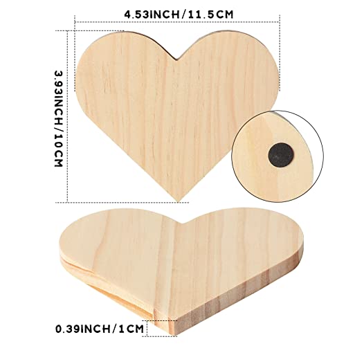 12 Pieces Unfinished Wood Coasters, GOH DODD 4.5 Inch Wooden Slices Blanks Bulk Set with Foot Pads for DIY Crafts Laser Engraving Wood Burning Staining Painting Decoupage Valentine's Day, Heart - color: Heart-12pcs
