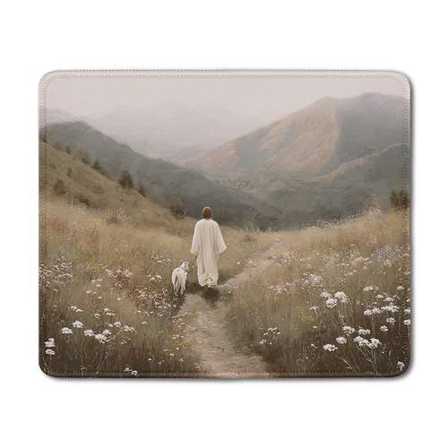 Vintage Christian Jesus with Lamb Mouse Pad, Christian Jesus Gifts Mouse Pads Mousepad for Desk Office Computers Laptop, Religious Office Supplies Desk Accessories, 9.5x7.9 Inch - color: 12Child, size: 9.5x7.9
