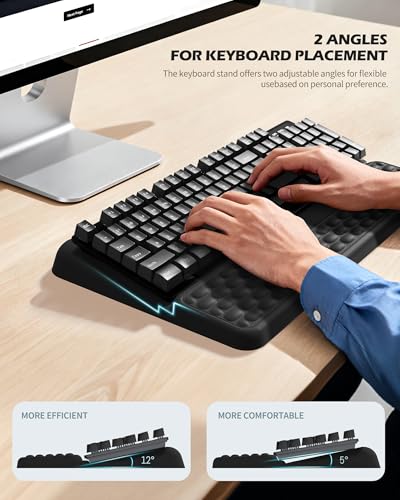 Computer Keyboard Stand, Keyboard pad with Wrist Support and Storage Space for Pens,Two Adjustable Keyboard Angles, Slow Rebound Comfortable Foam and Skin-Friendly Fabric - style: Storage Version
