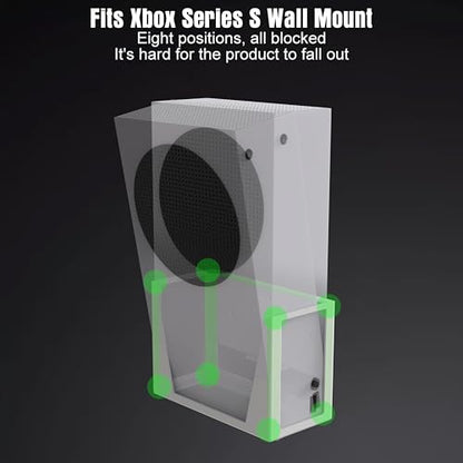 Wall Mount for Xbox Series S - All Metal Vertical Hanging On Wall Near or Behind TV Left/Right, Wall Mount Kit with Detachable Controller Holder - color: White