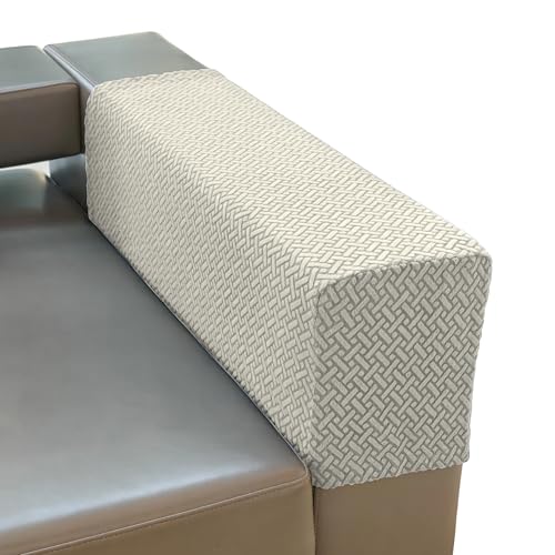 Couch Arm Covers for Sofa, Armrest Armchair Covers Stretch Recliner Chair Slipcovers, Set of 2 (Ivory, Large) - color: Ivory