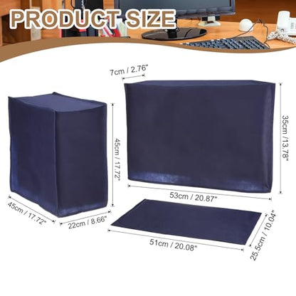 PATIKIL Computer Dust Cover Set, 22" Monitor Keyboard and Host PC Dust Proof Computer Protection Case for Desktop PC CPU Protector - 3Pcs (Blue) - size: 22"