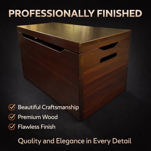 Fully Assembled, Solid Wood Storage Chest with Lid & Handles, Wooden Box, Organizer, Storage, Birthday, Gift, Blankets, Clothes, Keepsakes, Anti-Slam Hinges, 30” Professional Mahogany Finish - color: Mahogany
